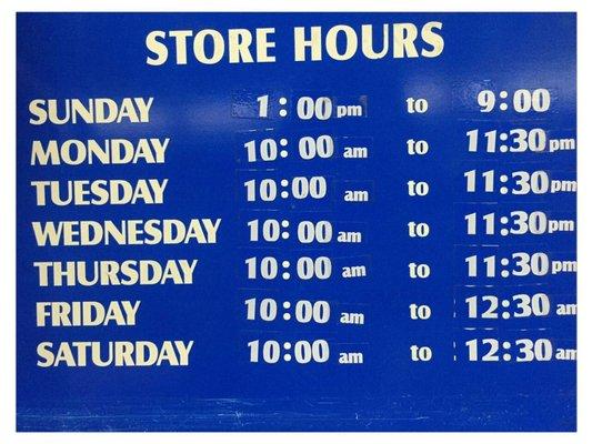 Their Store Hours