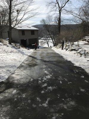 Our driveway, after spending 4 hours of clearing, yet Buzaid still refused to deliver oil when we were empty.