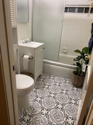 Ceramic tile flooring in my bathroom:) I absolutely love it