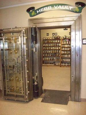 The herb vault was formerly a Wells Fargo Bank vault