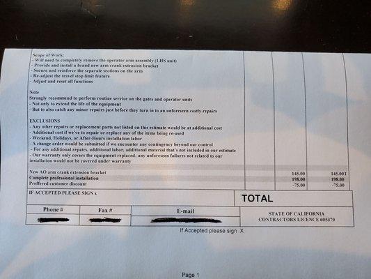 What House of Automation wanted to charge despite it being a warranty repair.