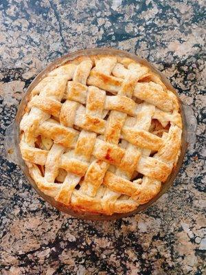 Homemade apple pie using the apples picked from Alstede Farm