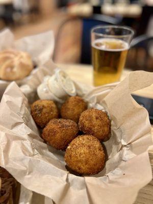 Smoked Jalapeno Mac and Cheese balls.