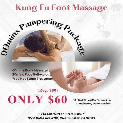 Kung Fu Foot Massage
 9550 Bolsa Ave #201, Westminster, CA 92683
 Call Us at 714-418-9789 or 909-996-8897