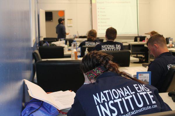 An EMT student in the 15 Day EMT Boot Camp Course.