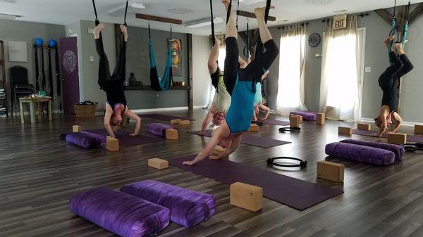 Aerial yoga, fitness, private class, girls getaway, bachelorette, birthday party