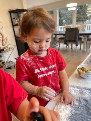 Whipping up love with my little bakers on Valentine's Day!