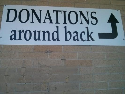 Look for this sign to figure where to drop off your donations.