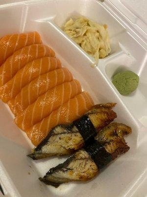 Salmon nigiri & unagi nigiri