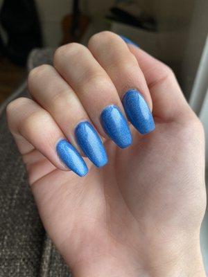 Acrylic refill with sparkly gel manicure