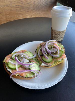 Salmon Lox and Hot Coffee