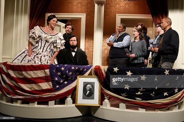 Amy Schumer in our "Mrs. Lincoln" costume, during a SATURDAY NIGHT LIVE Sketch in 2015!