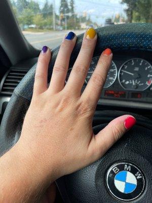 Rainbow nails