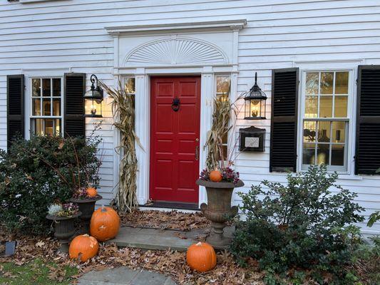 "Heritage Red" by Benjamin Moore is one of our go-to colors for front doors!