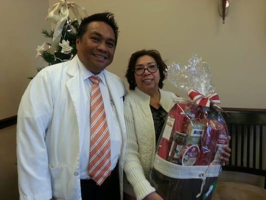 One of the many winners from last year's 12 days of Christmas raffle.