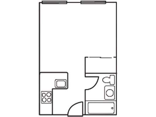 0x1 Studio Floor Plan A