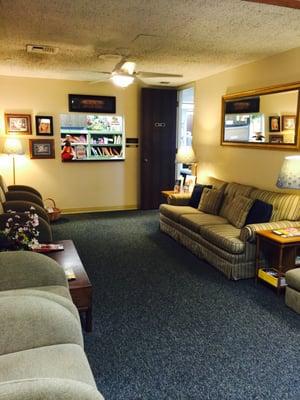 Comfy,cozy waiting room...with all the best magazines !