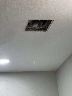 Ceiling leaking coming from neighbors apartment.