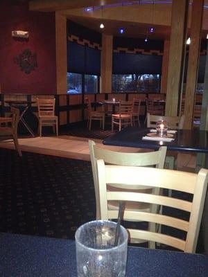 Empty side of the restaurant.