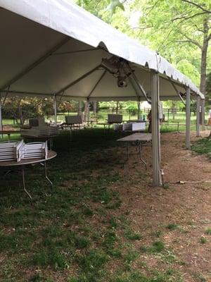 30x60 FutureTrac frame tent for a wedding.