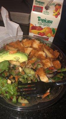 This is a salad I ordered. With spicy chicken cutlet. So many options to add to salad. Very fresh..