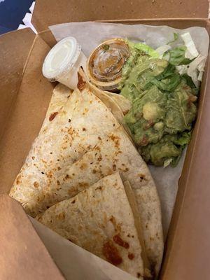 Pollo Quesadilla. Not the best Pollo Quesadilla I have ever had but still good! I would give it a 7/10.