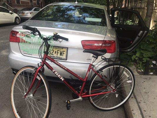 Bike, basket and bell.