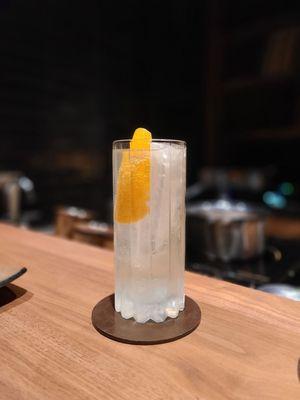 Sawa Highball - Toki Whiskey, Soda Water, Yuzu Bitters, Grapefruit Peel ( part of the drink pairing)