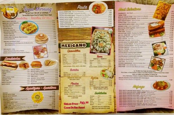 Paper menu inside