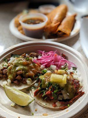 Al pastor and chicken tacos