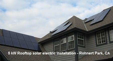 Rohnert Park Solar Power.  5 kW grid-tied solar electric installation