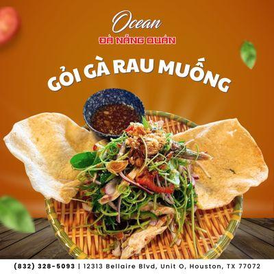 MÓN MỚI! MÓN MỚI!
Gỏi Gà Rau Muống giòn ngon hấp dẫn
Lựa chọn hoàn hảo khởi đầu bữa tiệc, hội họp gia đình.