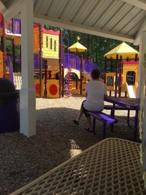 Lovely shaded area for moms and dads to sit and to have picnics for lunch