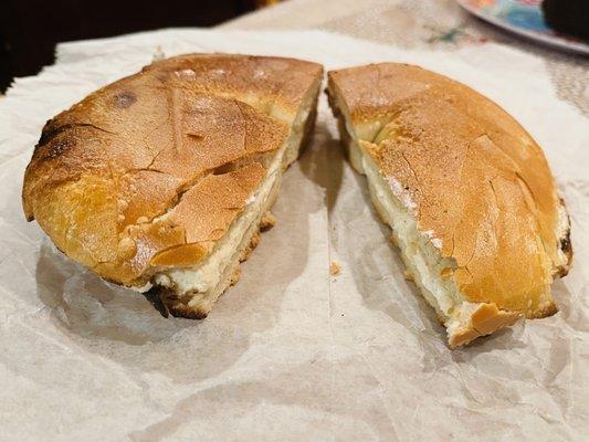 Flagel flat bagel with lox spread