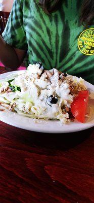 Salad with blue cheese dressing