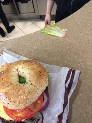 Asked for lettuce on a remake sandwich and thats the lettuce I got