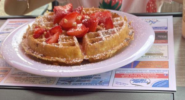 Peanut butter and jelly waffle.