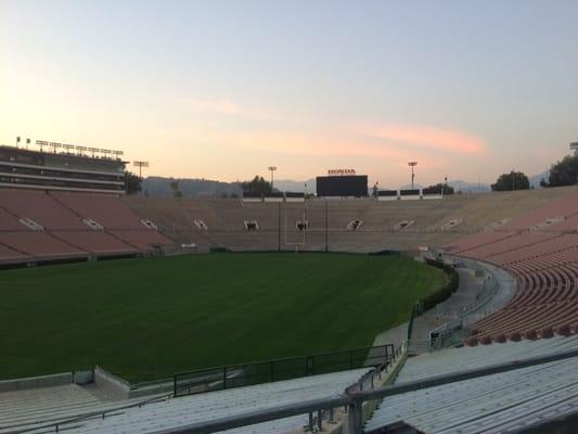 Before class at the Rose Bowl