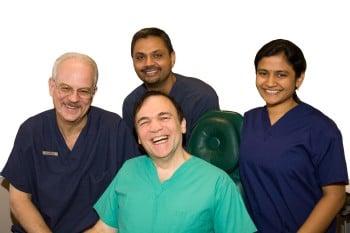 From front to back, left to right: Dr. Harvey Levy, Dr. David Somerville, Dr. Niraj Patel and Dr. Sunanda Bhushan