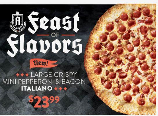 Advertisement filled with pepperoni