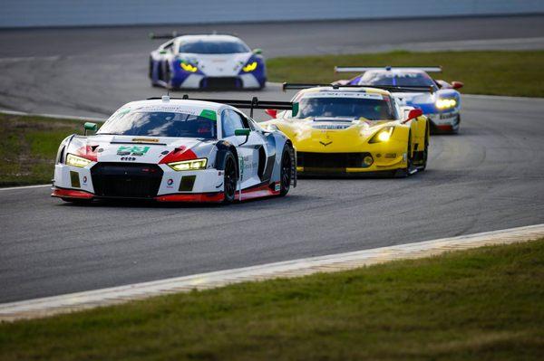 Alex Job Racing's Audi R8 Custom Vinyl Wrap. Racing at the Rolex24 2017.