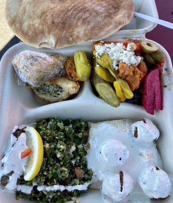 Mediterranean platter at Marin Farmers' Market