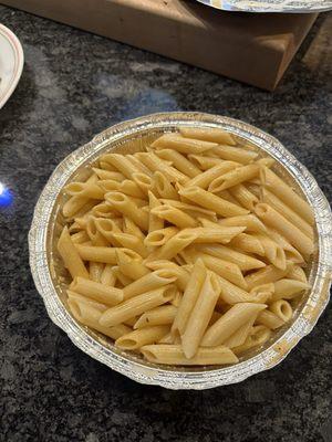 I ordered penne vodka . This is just buttered noodles with a weird left-around flavor to it