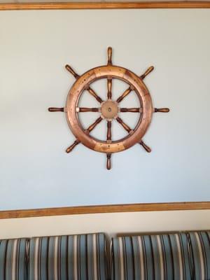 Ship's wheel, tv lounge