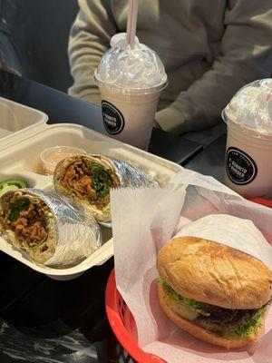 Korean-style burrito and bulgogi burger