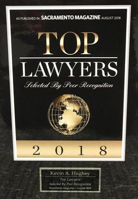 For the third consecutive year, Kevin Hughey voted as one of Sacramento "Top Lawyers."  (Sacramento Magazine, August 2018.)