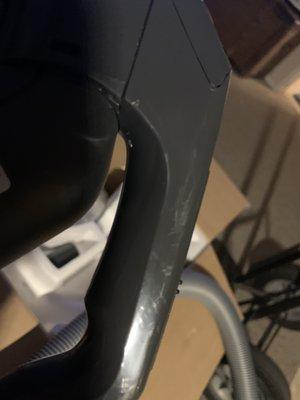 Scuff marks on vac's wand handle