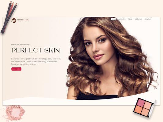 Web design for Perfect Skin.