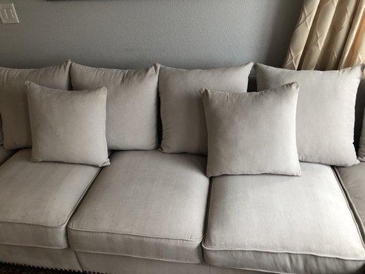 Our nice white sectional is like new after Louis' magical touch!