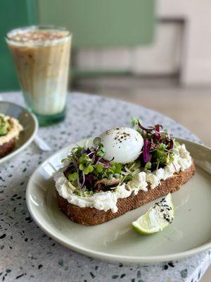 Ricotta Mushie Toast, amazing truffle taste